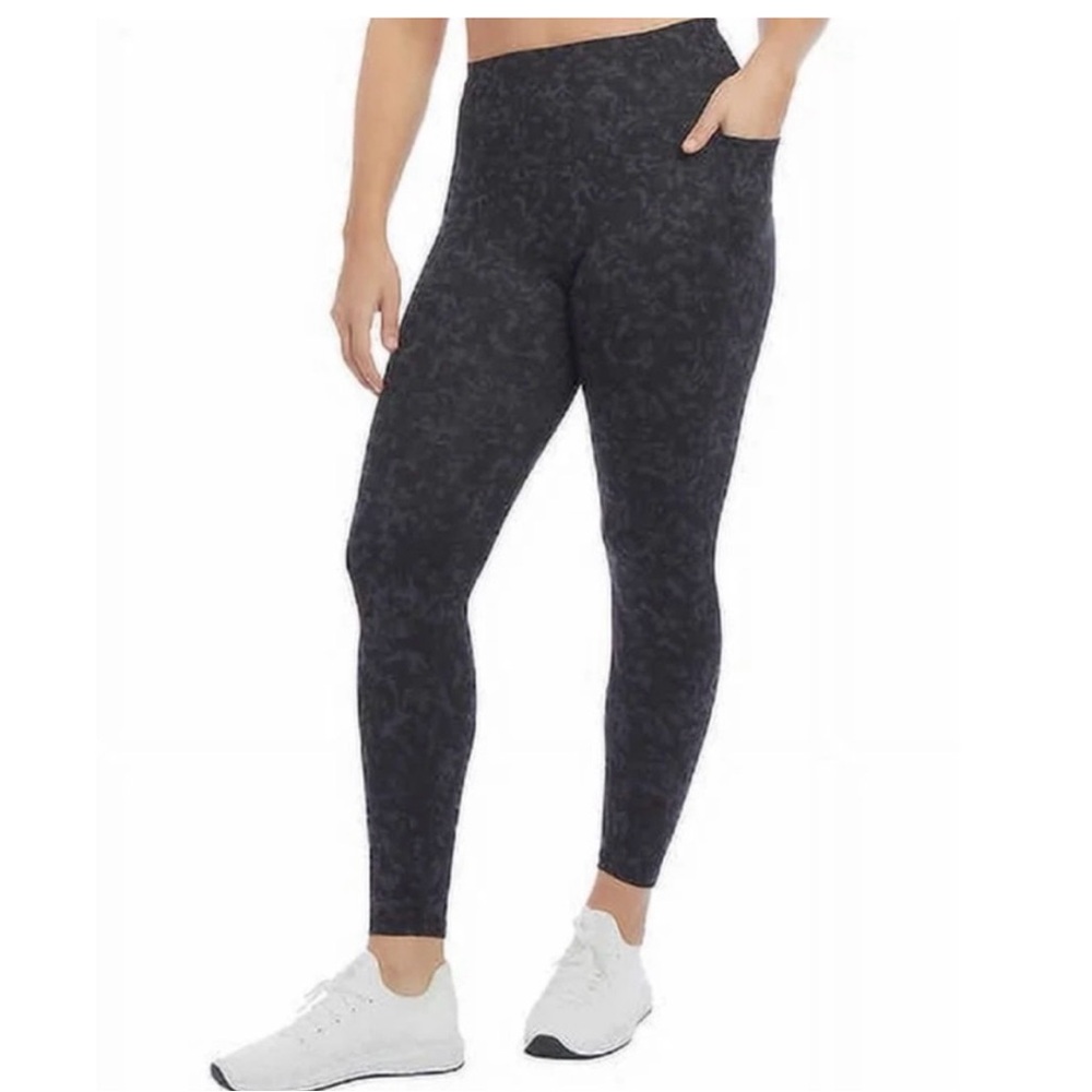 Danskin Snakeskin Print Athletic Leggings w/ Pockets & High Rise Tummy Control - Picture 2 of 9